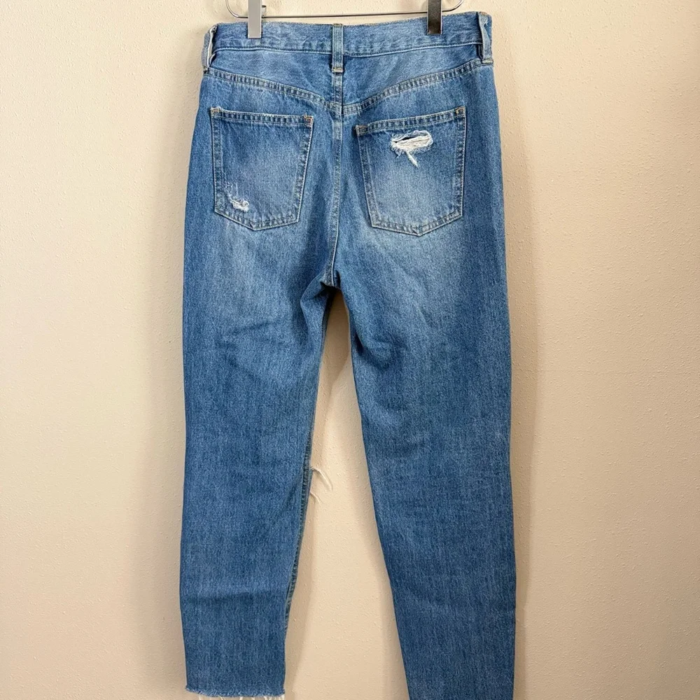 Free People We The Free Button Fly Distressed Jeans 26 Raw Hem - Picture 7 of 8
